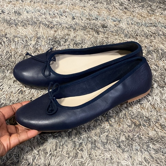 Loft leather upper ballet flats lot/2 navy blue and black sz 10.5 - Picture 9 of 14
